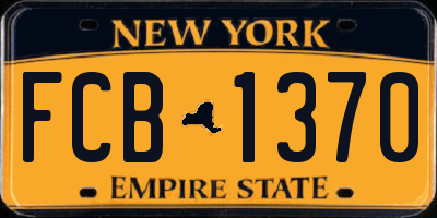 NY license plate FCB1370