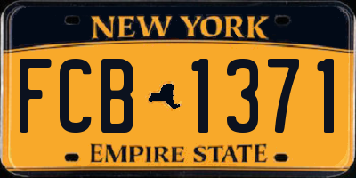 NY license plate FCB1371