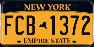 NY license plate FCB1372