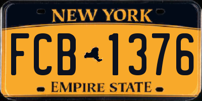 NY license plate FCB1376