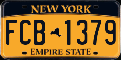NY license plate FCB1379