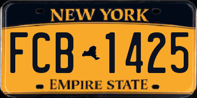 NY license plate FCB1425