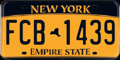 NY license plate FCB1439