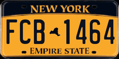 NY license plate FCB1464