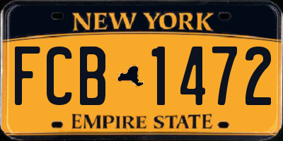 NY license plate FCB1472