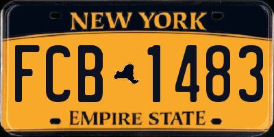NY license plate FCB1483