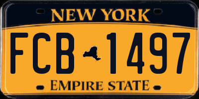 NY license plate FCB1497