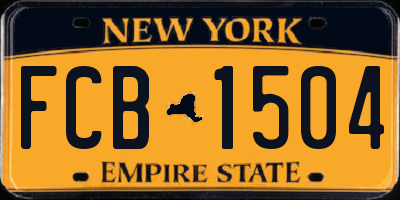 NY license plate FCB1504