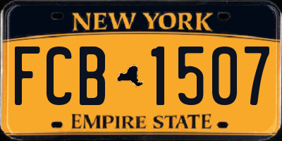 NY license plate FCB1507