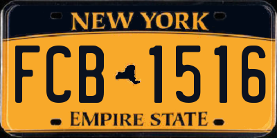 NY license plate FCB1516