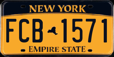 NY license plate FCB1571