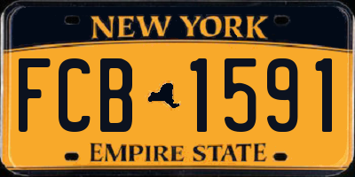 NY license plate FCB1591