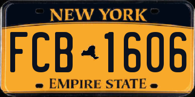 NY license plate FCB1606