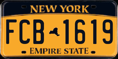 NY license plate FCB1619
