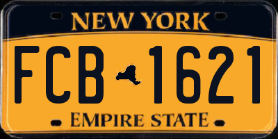 NY license plate FCB1621