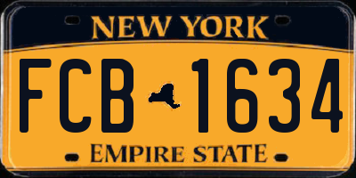 NY license plate FCB1634
