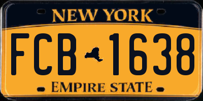 NY license plate FCB1638