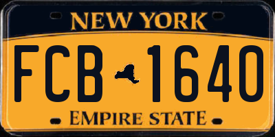 NY license plate FCB1640