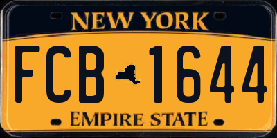 NY license plate FCB1644
