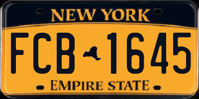 NY license plate FCB1645