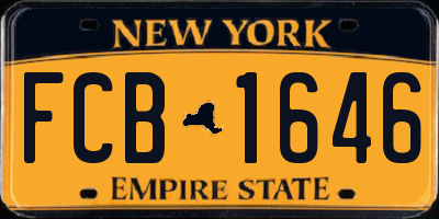 NY license plate FCB1646