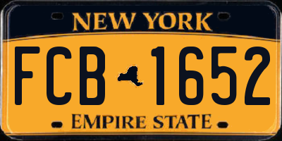 NY license plate FCB1652