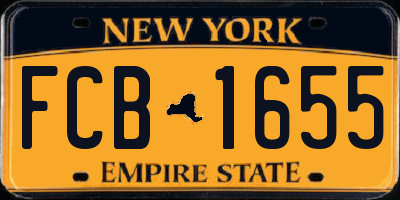 NY license plate FCB1655