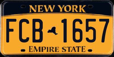 NY license plate FCB1657