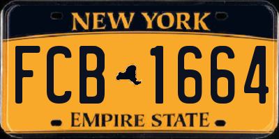 NY license plate FCB1664