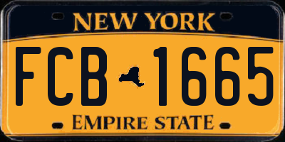 NY license plate FCB1665