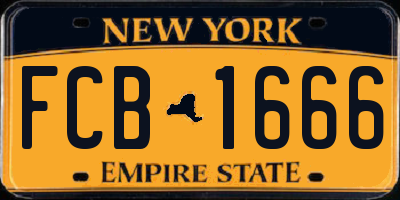 NY license plate FCB1666