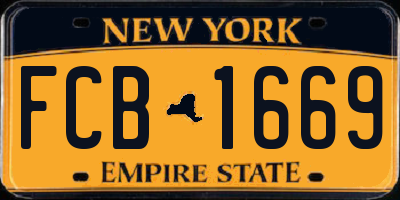 NY license plate FCB1669