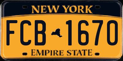 NY license plate FCB1670