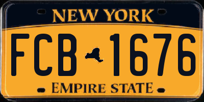 NY license plate FCB1676