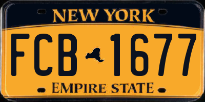 NY license plate FCB1677