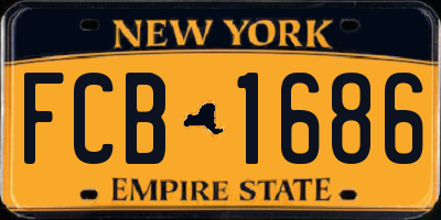 NY license plate FCB1686