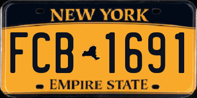 NY license plate FCB1691