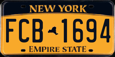 NY license plate FCB1694