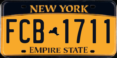 NY license plate FCB1711