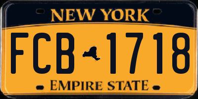 NY license plate FCB1718
