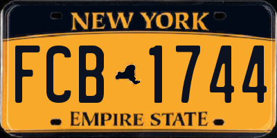NY license plate FCB1744