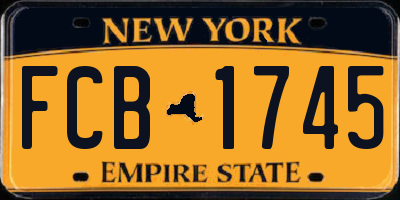 NY license plate FCB1745