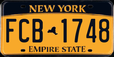 NY license plate FCB1748