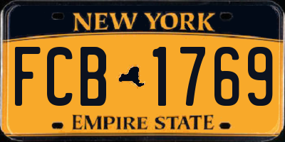 NY license plate FCB1769