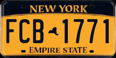 NY license plate FCB1771