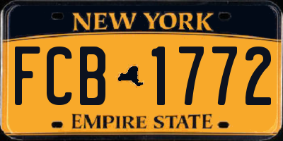 NY license plate FCB1772