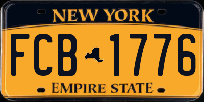NY license plate FCB1776