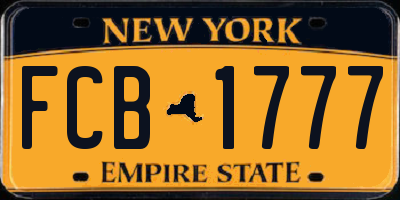 NY license plate FCB1777