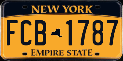 NY license plate FCB1787