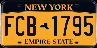 NY license plate FCB1795